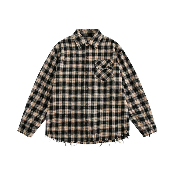Abrigo Camisa Cuadros con Flecos Unisex