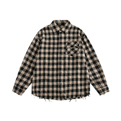 Abrigo Camisa Cuadros con Flecos Unisex