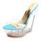 Zapatos Plataforma Cuña 15CM Cristal Transparente Impermeables para Mujer