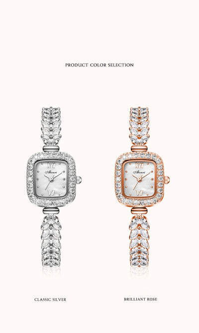 Reloj de Cuarzo Dorado con Cristales y Esfera Cuadrada Pequeña - Image 21