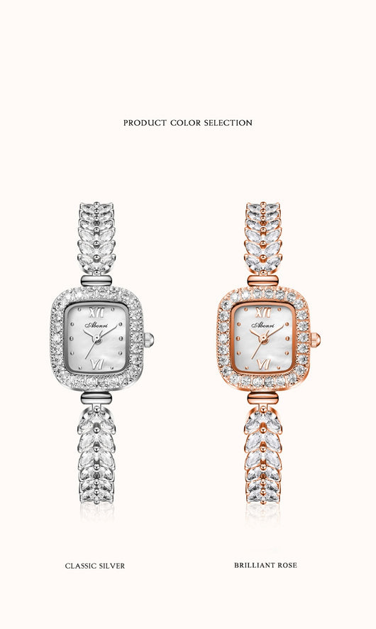 Reloj de Cuarzo Dorado con Cristales y Esfera Cuadrada Pequeña - Image 21