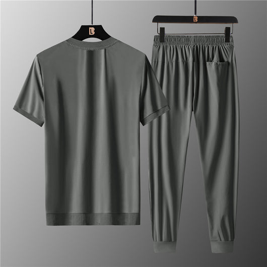 Camiseta Deportiva Hombre Talla Grande Cuello V Seda de Hielo Manga Corta - Image 14