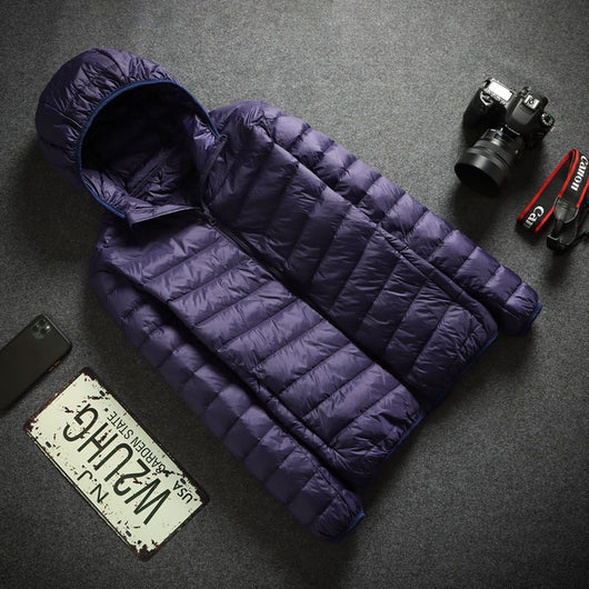 Chaqueta Acolchada Ultraligera con Capucha y Cuello Parado para Hombre - Image 21