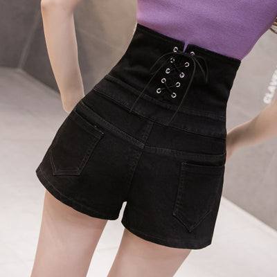 Short Denim Cintura Ultra Alta Doble Botonadura - Image 12