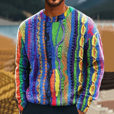 Suéter Oversized de Punto Grueso para Hombre - Estilo Urbano Cómodo - Image 4
