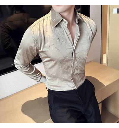 Camisa Larga Hombre Ice Silk Textura Premium - Transpirable y Fresca - Image 21