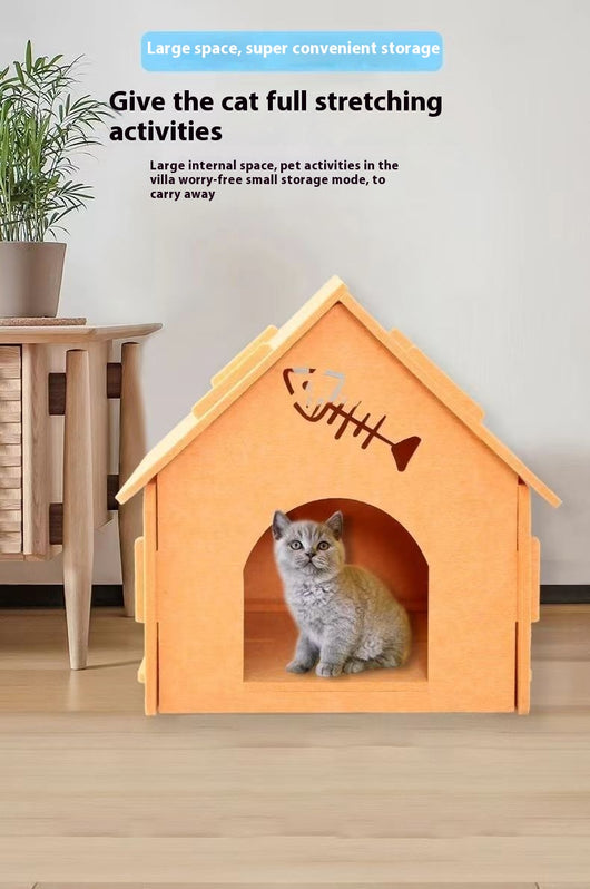 Cama Felpa para Gatos Cuatro Estaciones Desmontable y Lavable - Image 10