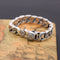 925 Sterling Plateado Jewelry Retro Personality Men's Thick Creative Spring Hole Pop Bracelet Plateado