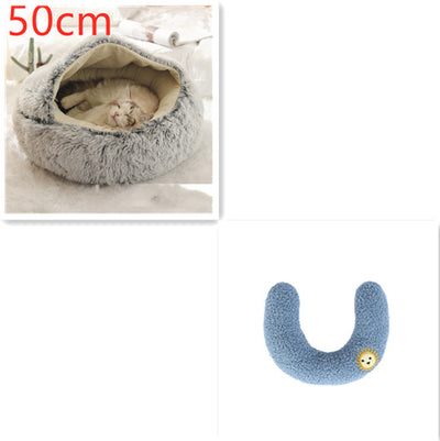 Cama 2 en 1 para Perros y Gatos - Cama Cálida de Felpa Suave Tipo Casa - Image 114