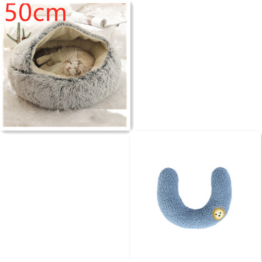 Cama 2 en 1 para Perros y Gatos - Cama Cálida de Felpa Suave Tipo Casa - Image 41