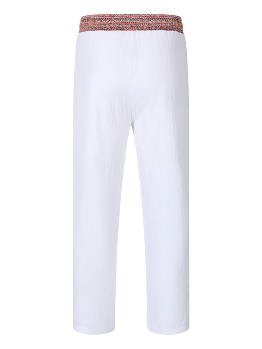 Pantalones de Lino Retro con Parches para Hombre - Image 15