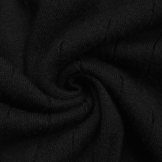 Suéter Negro Mujer Cuello V Rayas Hundidas Estilo Europeo Americano - Image 22