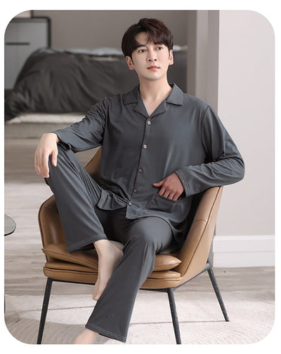 Pijama Cardigan Modal para Hombre - Conjunto Casual de Descanso - Image 20