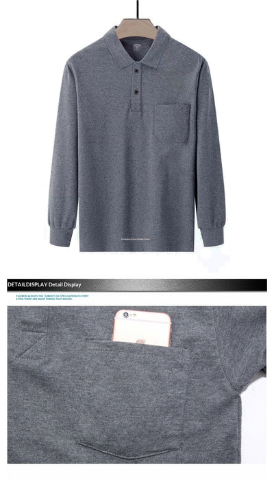 Camisa Manga Larga Clásica para Hombre con Cuello Italiano y Bolsillos Funcionales - Image 14
