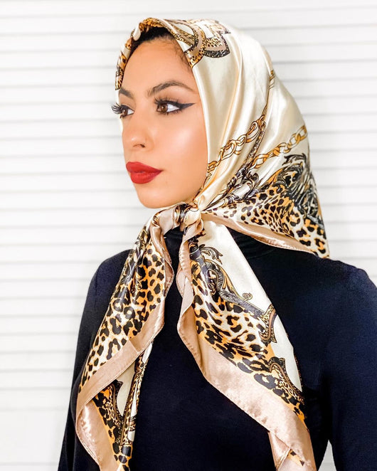 Pañuelo Estampado Cadena para Mujer - Kerchief Satinado 90x90cm - Image 19