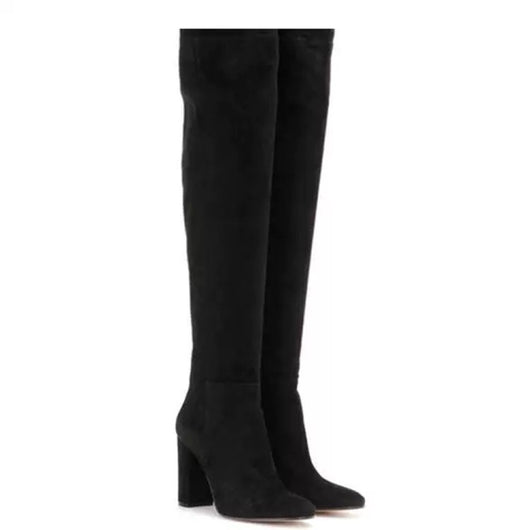 Botas Over The Knee con Tacón Grueso y Pliegues - Acabado Mate - Image 13