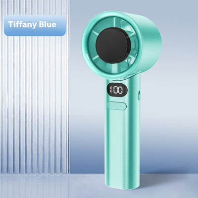 Starry Gray handheld fan with a digital display showing '100' and control buttons, featuring a sleek, modern design. - Image 9