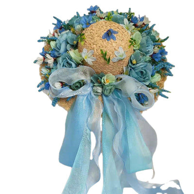Sombrero de Paja Púrpura con Flor para Mujer - Estilo Raffia - Image 40
