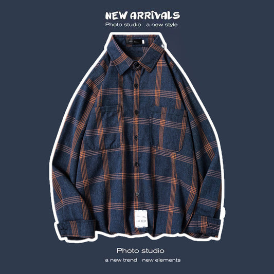 Abrigo Retro de Cuadros para Hombre - Estilo Suelto y Personalidad