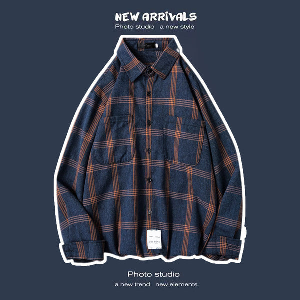 Abrigo Retro de Cuadros para Hombre - Estilo Suelto y Personalidad