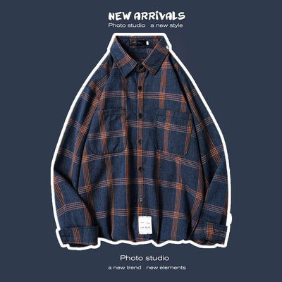 Abrigo Retro de Cuadros para Hombre - Estilo Suelto y Personalidad