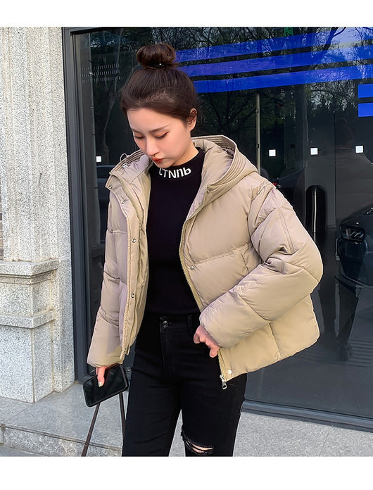 Chaqueta Corta Acolchada con Capucha para Mujer - Estilo Casual - Image 33