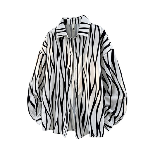 Camisa Holgada de Rayas para Hombre Talla Grande