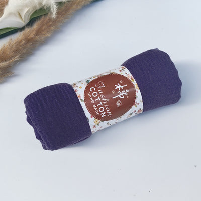 Pañuelo de Algodón y Lino Arrugado Monocromático - Image 57