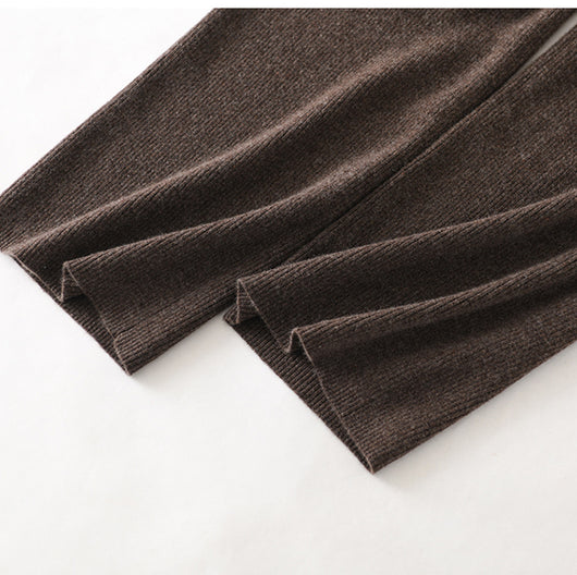 Pantalones de Lana Cintura Alta Relajados de Corte Recto - Image 19