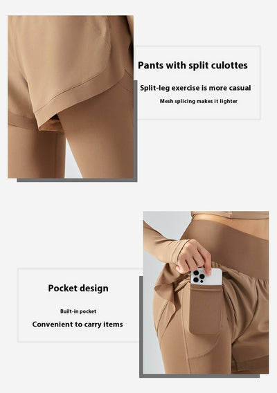 Leggins de Cintura Alta con Efecto Dos Piezas y Malla Antiexposición - Image 18