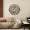 Decorative Wall Art Double Fish Carved Wood Round Retro