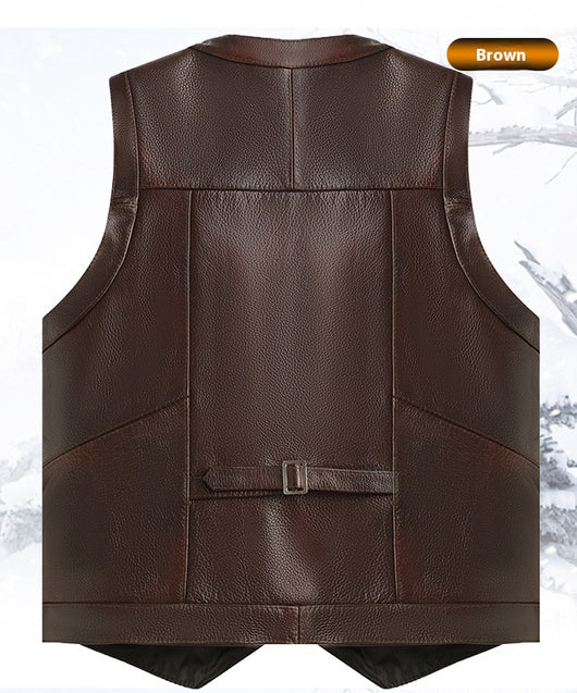 Chaleco de Cuero Genuino para Motociclista - Piel de Vaca Primera Calidad - Image 11