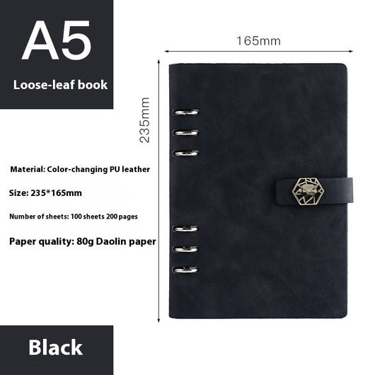 Cuaderno A5 Profesional con Hojas Removibles para Negocios y Reuniones - Image 14
