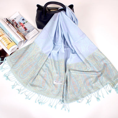 Foulard Étnico de Cachemira Dual-uso con Jacquard y Borlas - Image 13
