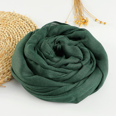 Pañuelo Artístico de Algodón y Lino en Colores Puros para Mujer - Image 7