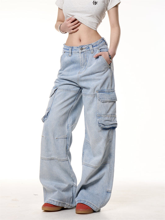 Jeans Rectos Vintage con Bolsillos Lavado Retro - Image 2