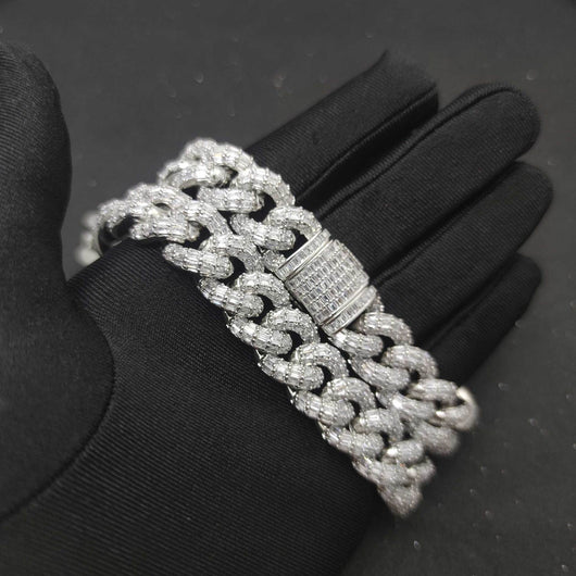Cadena Cubana Tres Filas 15mm Chapada en Oro Real Hip Hop - Image 2