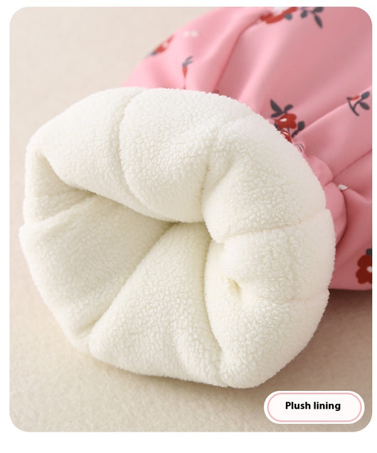 Abrigo Enterizo de Algodón Grueso para Bebé Niña - Pijama Invernal Cálido - Image 15