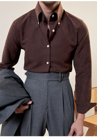 Camisa Italiana de Cuello Puntiagudo Manga Larga para Hombre - Image 8