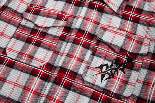 Camisa Tipo Jacket a Cuadros Holgada de Manga Larga Unisex - Image 9