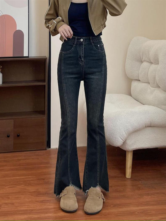 Jeans Plus Size para Mujer con Detalles de Corte y Borlas - Image 8