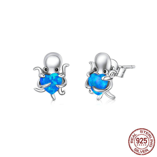 Aretes de Ópalo Pulpo Plateado - Joyería Elegante para Mujeres - Image 5