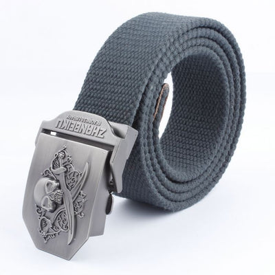Cinturón Canvas con Hebilla Doble Calavera - Estilo Casual Versátil - Image 18