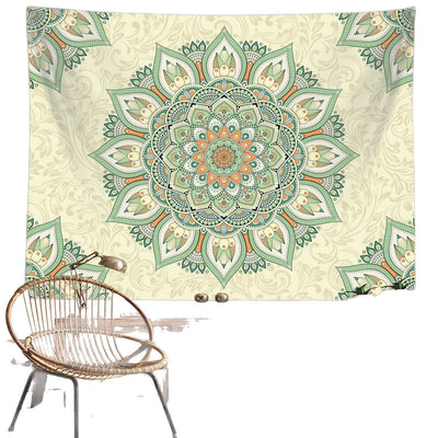Tapiz Mandala Verde Bohemio - Colgante Pared Salvia - Image 5