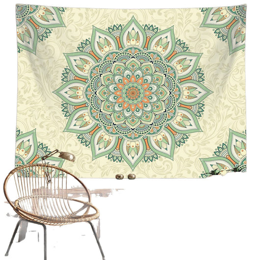 Tapiz Mandala Verde Bohemio - Colgante Pared Salvia - Image 5