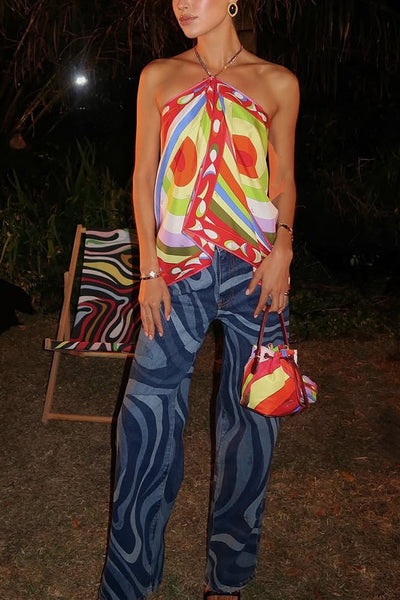 Sostén Halter Primavera Verano con Estampado de Posicionamiento - Image 16