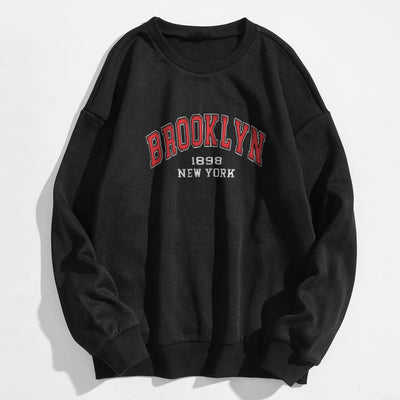 Blusa Suelta de Manga Larga con Letras - Diseño Rejuvenecedor en Colores Sólidos - Image 20