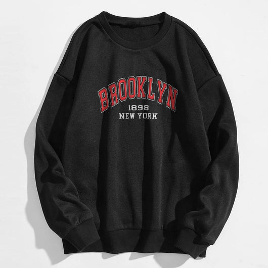 Blusa Suelta de Manga Larga con Letras - Diseño Rejuvenecedor en Colores Sólidos - Image 20