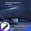 Black perforated roller blind with suction cups for window sun protection, measuring 60x40cm, shown extended. - Image 13