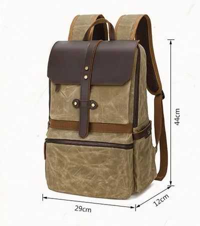 Mochila Hombre Cuero Crazy Horse Impermeable con Diseño Batik - Image 9